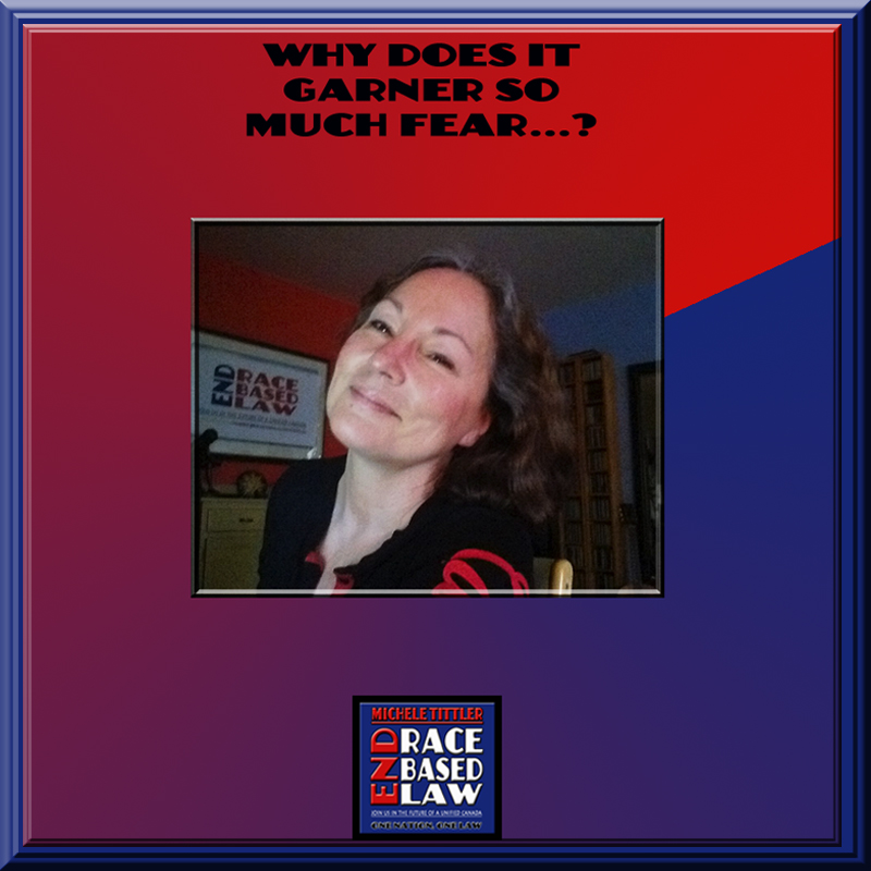 Michele Tittler Why Does it garner so much fear to END RACE BASED LAW