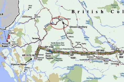 Pipeline map - Gitxsan territory