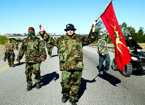 deseronto_2007--Mohawk protestor Mario Batiste from the Bay of Quinte Mohawks