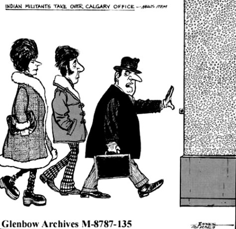 Aboriginal group takes over Calgary Indian Affairs Office, November 29, 1974, Glenbow Archives, M-8787-135